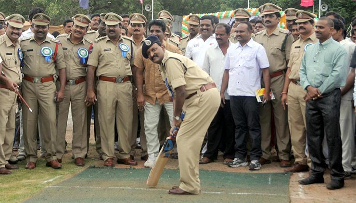 Cops have a ball at cricket pitch
